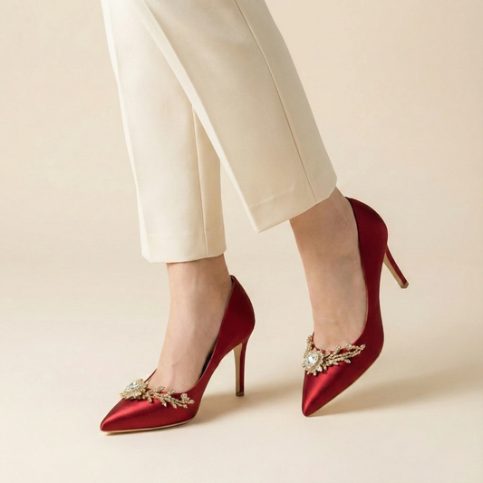 Scarlet Jewel Heels