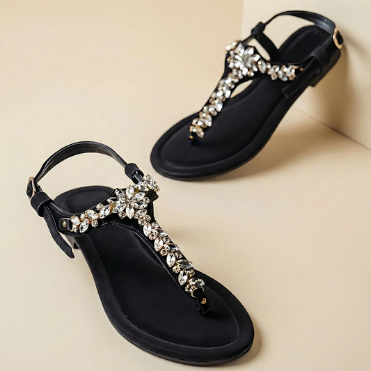 Crystal T-Strap Flat