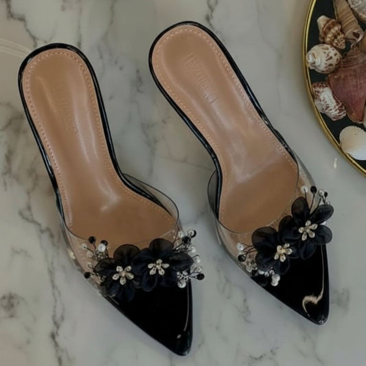 Majestic Blossom Transparent Mules